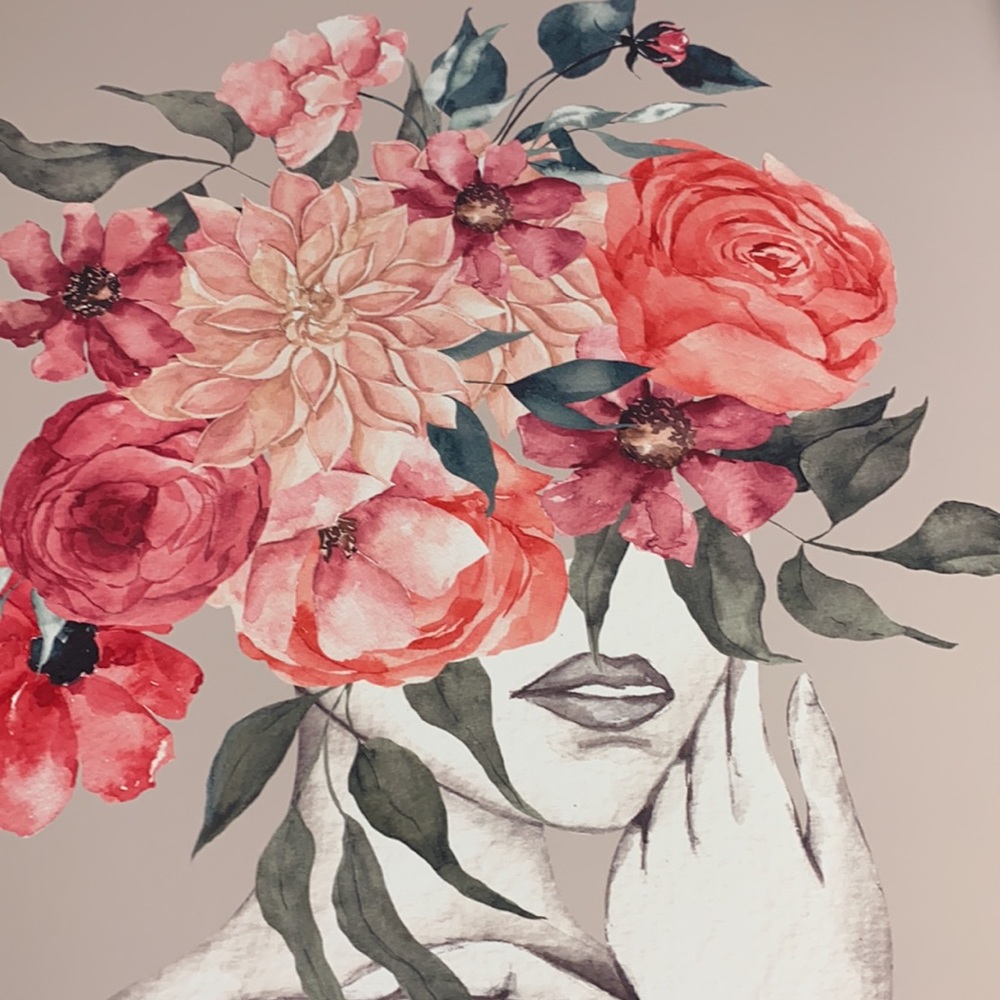Abstract Floral Woman Wall Art Print Unframed - Picture 13 of 16